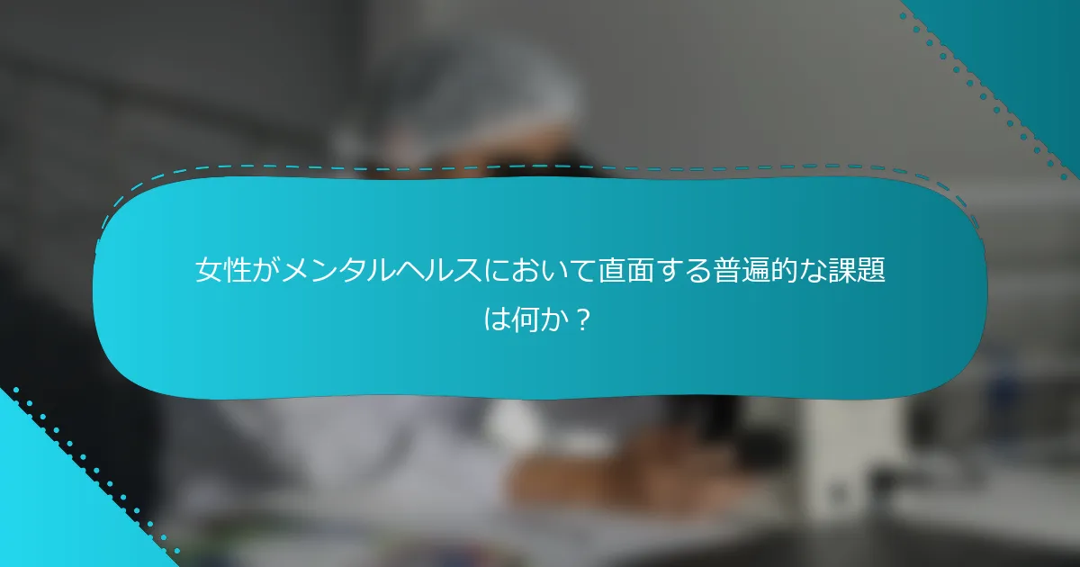 女性がメンタルヘルスにおいて直面する普遍的な課題は何か？