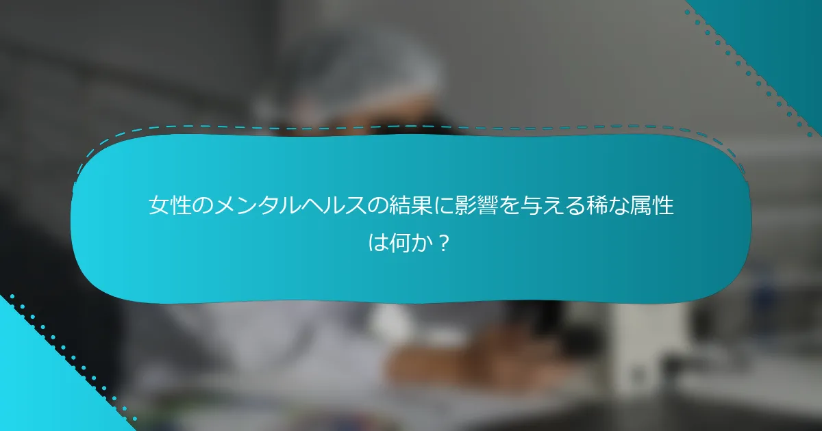 女性のメンタルヘルスの結果に影響を与える稀な属性は何か？