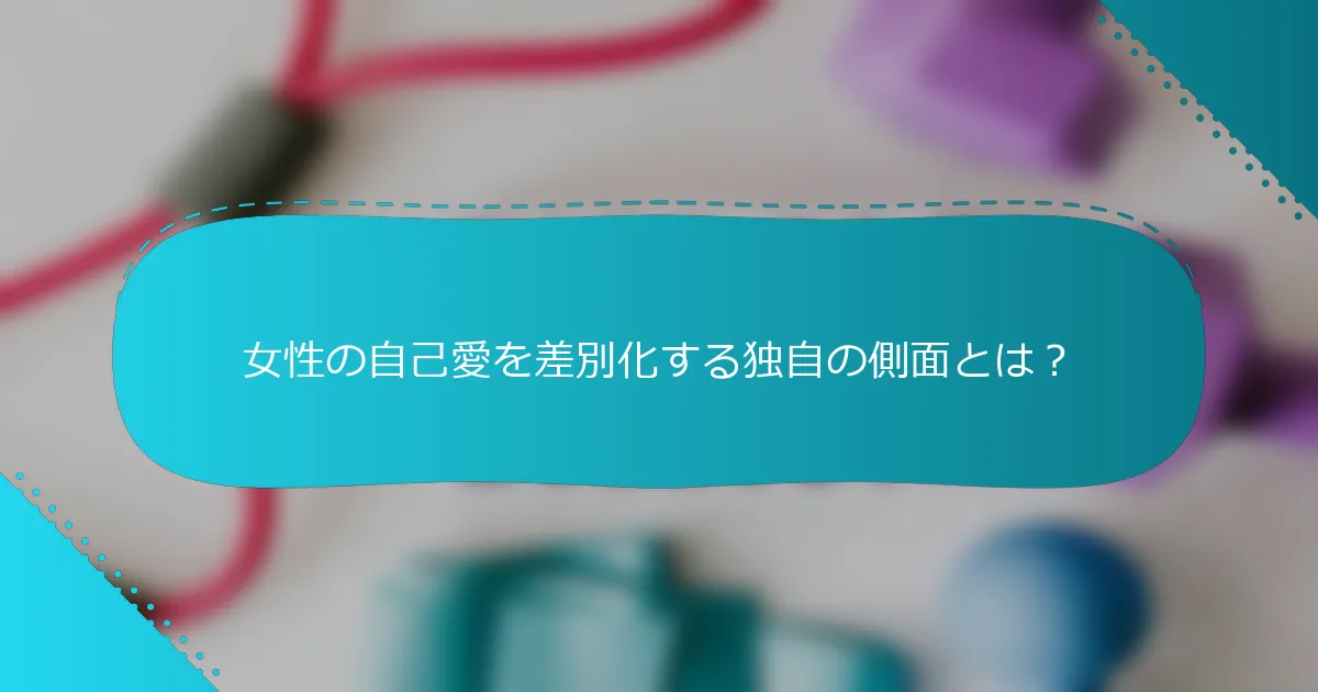 女性の自己愛を差別化する独自の側面とは？