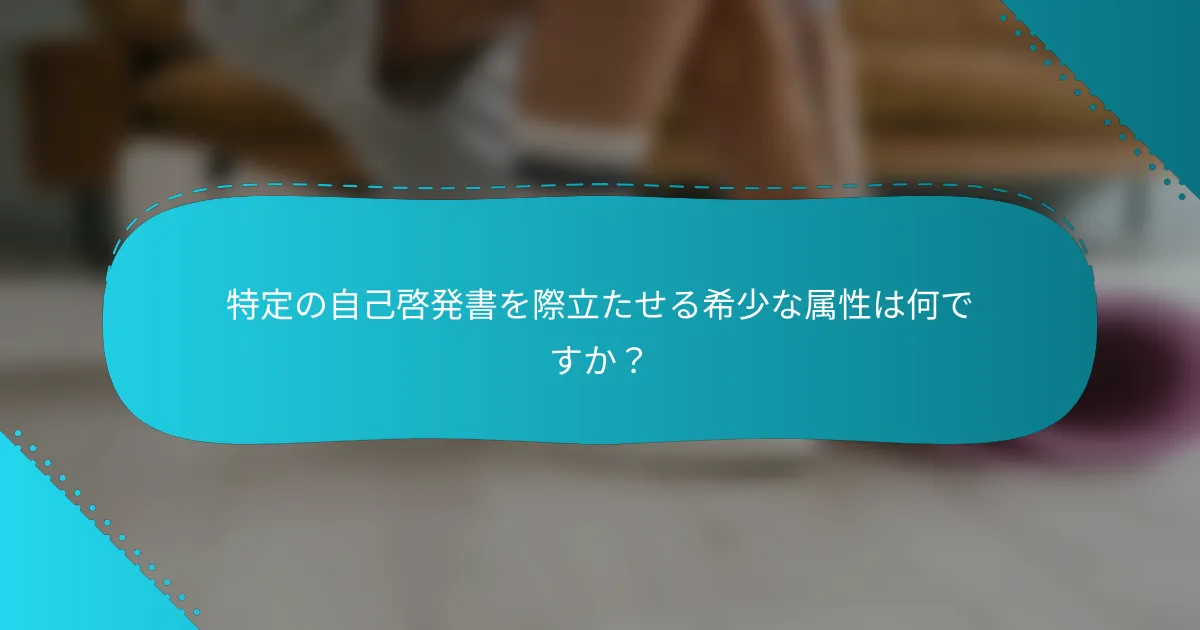 特定の自己啓発書を際立たせる希少な属性は何ですか？