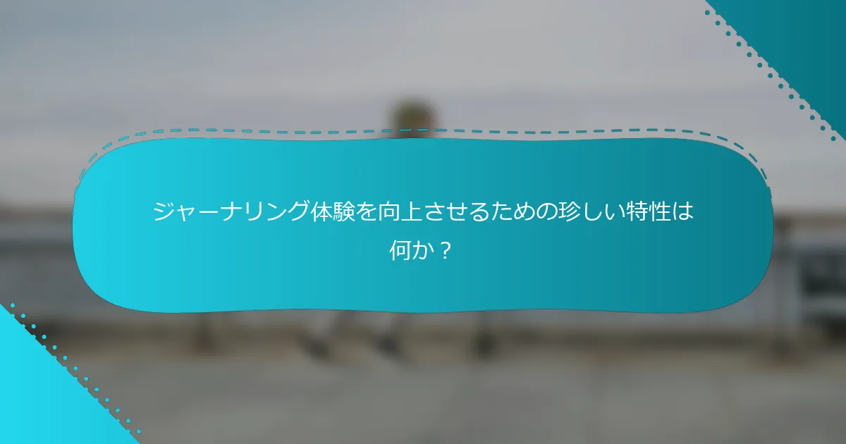ジャーナリング体験を向上させるための珍しい特性は何か？